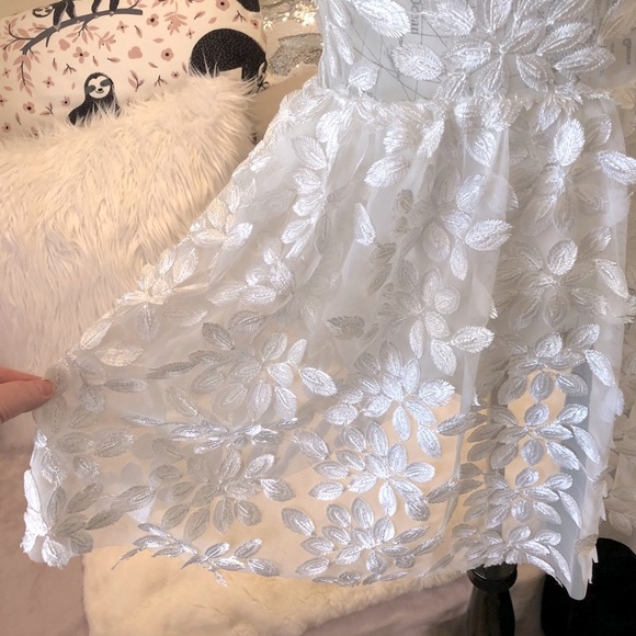 Jay Godfrey White Appliqué Fit & Flare Mini Dress - Picture 5 of 6